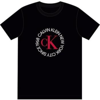 Calvin Klein Jeans T-Shirt Hombre: Rojo/Negro/Blanco – Logo en Círculo