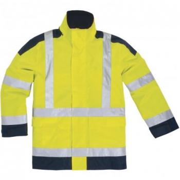 Parka Delta Plus S – Jaune Fluo, Bleu Marine, Vue Simple