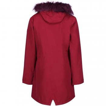 Regatta Serleena: Frauen‑Jacke mit wasserfestem, thermogardem Isolationslayer aus Kunstfell, Kapuze, 3XL, Delhi Rot