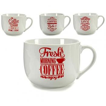Kopf Kaffee Porzellan Rot/Weiß 500 ml – 24‑Stück