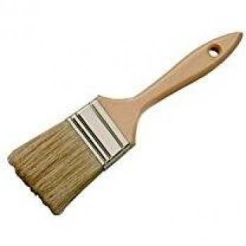 Pinceau Brosse Plate Taille 80 mm Manche Bois Virole Inox