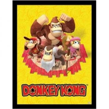 Donkey Kong The Kongs Decorative Print 40cm Black Frame