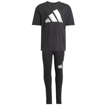 Adidas Tuta Seasonal Essentials Glam Cotton Black/Silver Met 7‑8 anni per bambina
