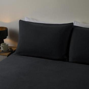 OHS Charcoal Brushed Cotton Pillowcase Pair