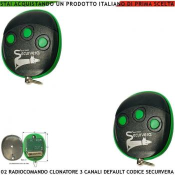 Clonatore Telecomandi Dual Securvera 433,92 MHz 1mW Codice Predefinito 66 Bit Apprende Binari