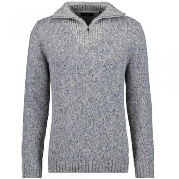 RAGMAN Herren Pullover Troyer grau melange