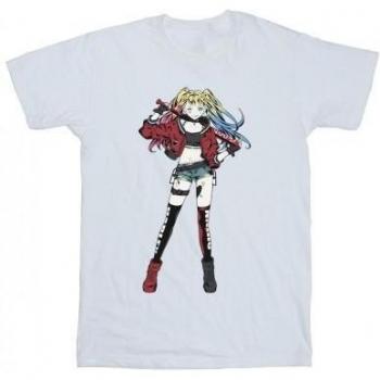 DC Comics Mens Harley Quinn Standing Pose T-Shirt L navy blue