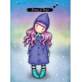 GORRO LILA. Pinta y pega 15