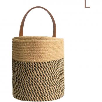 Panier décoratif en rotin artificiel pour plantes avec ceinture en corde