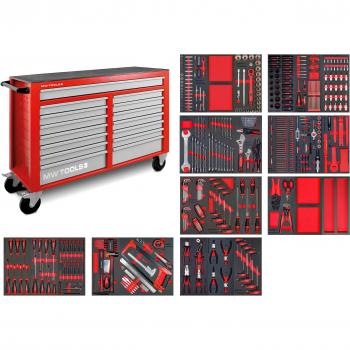 Servante d'atelier large avec 514 outils MW Tools