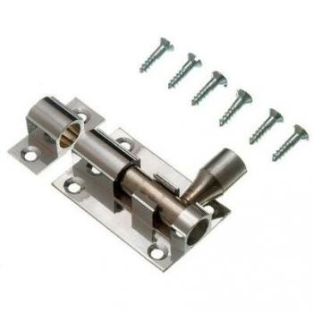 Set of 20 Chrome Door Bolt Barrel Slide Locks with Screws