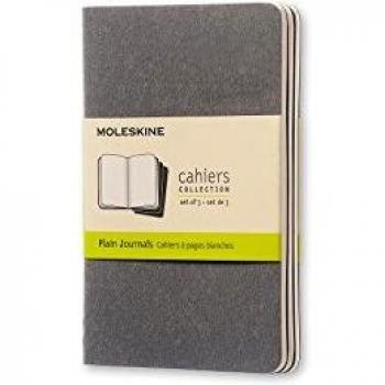 Moleskine Soft Grey Plain Cahier Pocket Journal (3 Set)