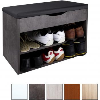 RICOO Panca portascarpe grigia cemento WM032-BG-A