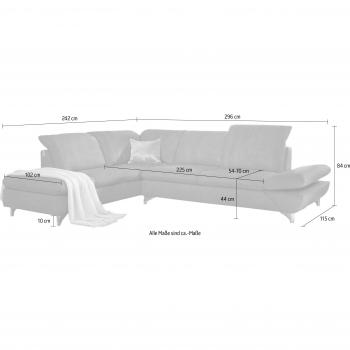 W.SCHILLIG Ecksofa »taoo«, elegantes Design, verstellbare Sitzhöhe