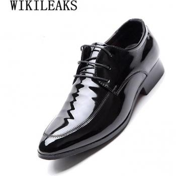 Zapatos Hombr en cuir verni noir