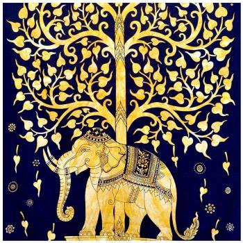 Vintage Hippie Forest Elephant Print