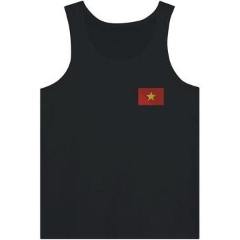 Vietnam Flag in Black – Fitted Unisex Cotton T-Shirt, 100% Natural Fabric