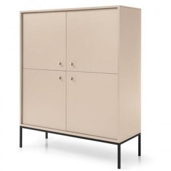 Hochwertiges Lomadox Highboard MALAGA-160 in sandbeige