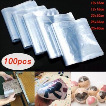 100pcs Transparent Heat Shrink Storage Bags