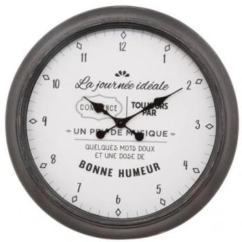 Pendule murale ATMOSPHERA Citation Noir & Blanc D60 cm Vintage Silencieuse