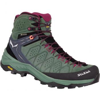 Salewa Women's Alp Trainer 2 Mid GTX Hiking Boots, Color Duck Green/Rhododendon, Size 10