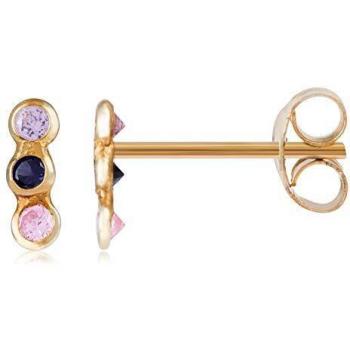 Pendientes de plata 925 | Diseño Trio Zirconium Gold