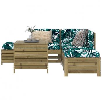 VidaXL 6-Piece Set of Garden Furniture, Constructed with Pressure-Treated Pine Wood