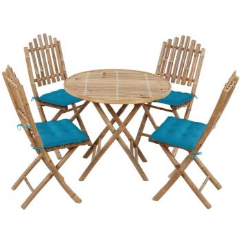 Comedor de Jardín Plegable VidaXL: Set 5 Cojines en Bambú