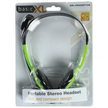 Grünes On-Ear Stereo-Headset mit 3,5 mm Anschluss