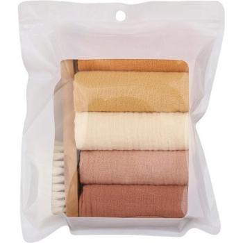 Cotton Baby Bibs and Burp Cloth Set with Infant Hair Brush