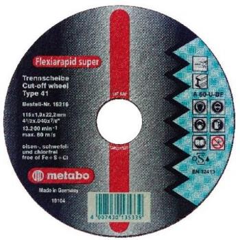 Lama da taglio Metabo A46-U-BF Inox 180x1.6