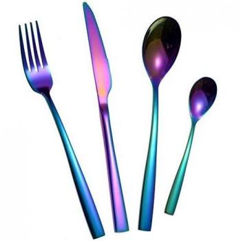 16 Piece Rainbow Mirror Polished Cutlery Set