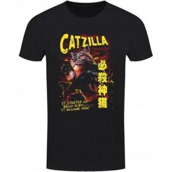 Horror Cats Herren Catzilla T-Shirt schwarz 3XL