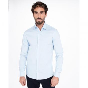 CK Calvin Klein Slim Fit Hemd aus Popeline Größe 42 Herren Himmelblau