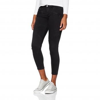 TOM TAILOR Denim Jona Biker Ankle Jeans Damen Schwarz