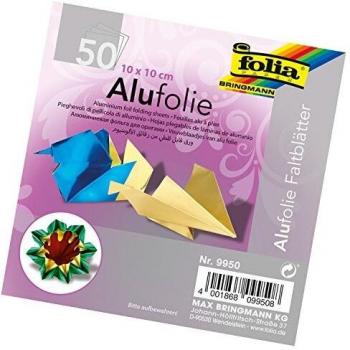 Faltblätter, aus Alufolie, 10x10 cm, 50 Stück