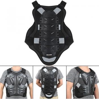 Veste de sport motocycliste équipée d'armures dorsale et poitrine