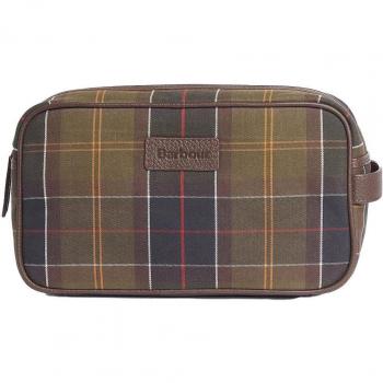 Barbour Classic Tartan & Leather Washbag for Men
