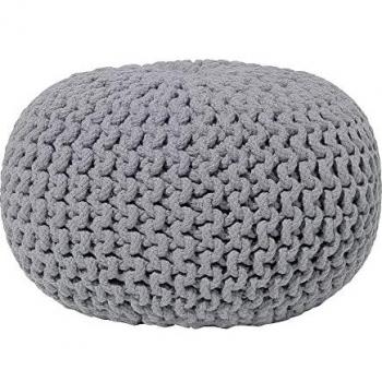 Puf otomana pequeño gris oscuro 40 x 25 cm