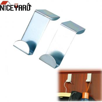 Set de ganchos para colgar en la puerta, percha de acero inoxidable, 2 unidades