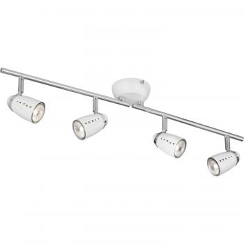 Spotlight Plutón 4 Lumen: Barra de Techo Blanca, Ajustable, GU10