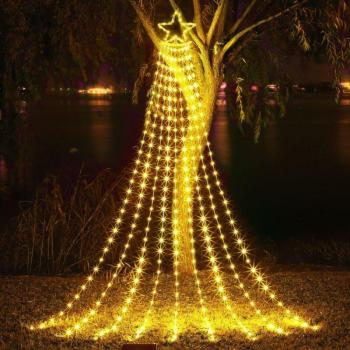 Fernbedienbarer Wasserfall-Lichtstern für den Garten