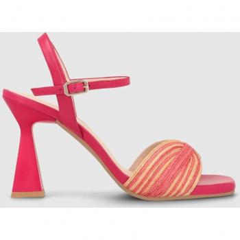 Sandalias Lodi Piel con Detalle de Rafia Rosa