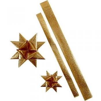 Bandes d'étoiles, 25 + 40 mm, 11,5 + 18,5 cm, glitter or, 16 pièces