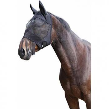 Full Size Horse Fly Mask with Ears and Nose Fringe