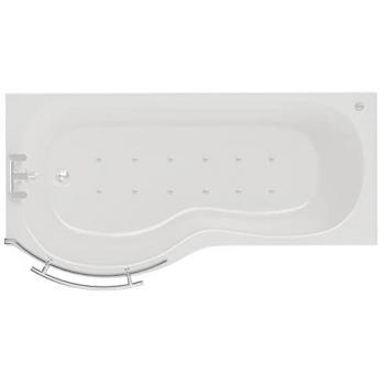 Plage 12 Jet Chrome Shower Bath with Front Bath Panel