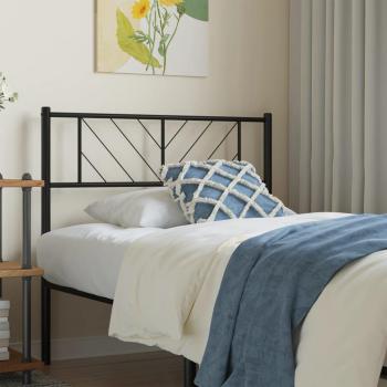 75 cm Black Metal Headboard vidaXL