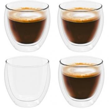 Intirilife Espressoglas „Thermo‑Tee“ – 4‑teiliges Doppelglas (80 ml)