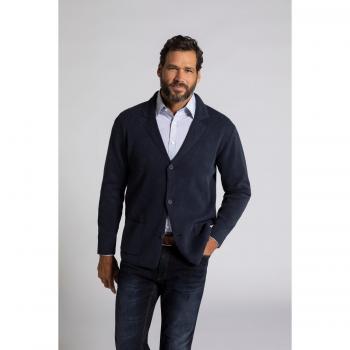 Giacca di blazer in cotone blu 4XL stone wash uomo JP1880