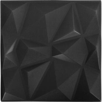 Pannelli Murali 3D Neri a Diamante 48pz – 50x50 cm – 12 m²